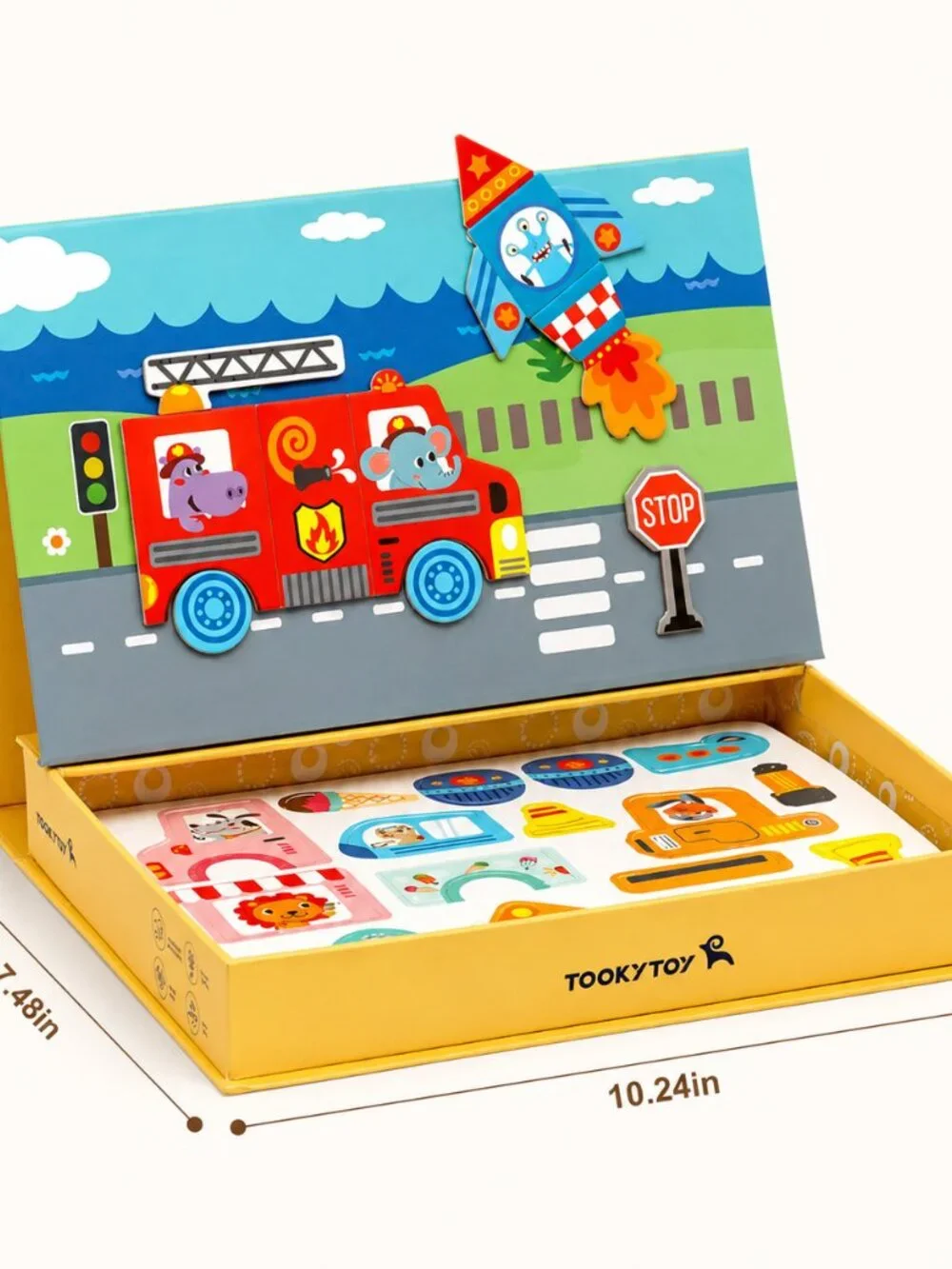 Montessori Magnetic Transportation Matching Toy Cars Trucks Kids Learning Game